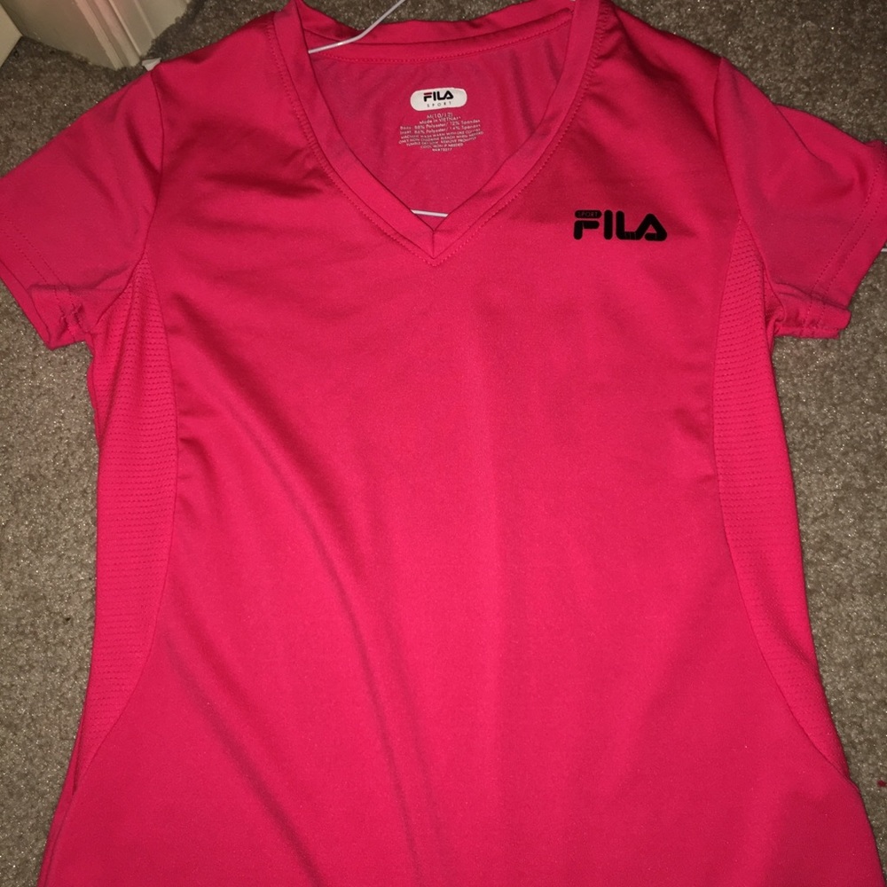 Pink Filas athletic mesh side T